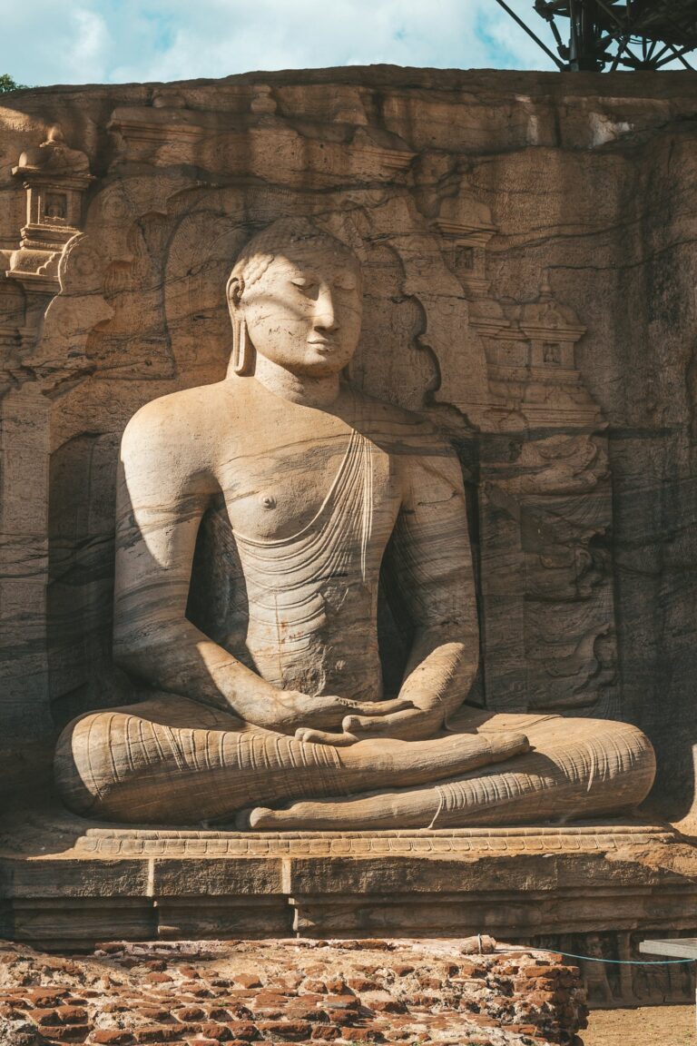 Ancient stone Buddha statue at Polonnaruwa